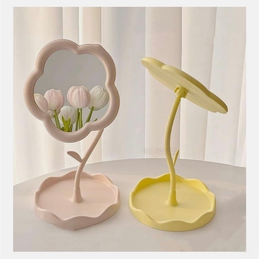 Floral White Table Mirror - Picture 3 of 3